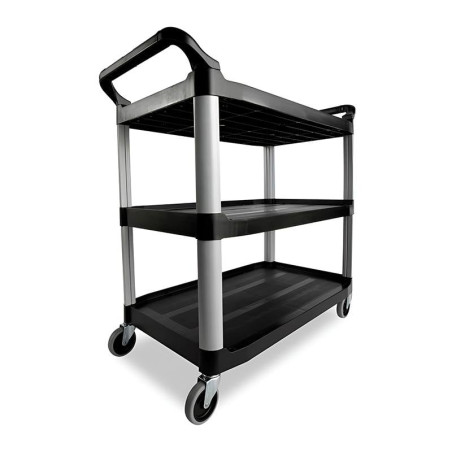 Carrito Utilitario Abierto, Color Negro RUBBERMAID FG409100BLA