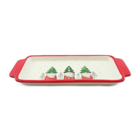 Platon Rectangular Navideno de Ceramica 38 Centimetros TIPS 24B12-16