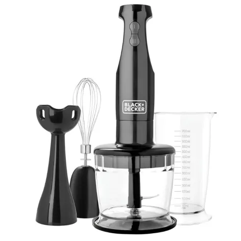 Licuadora Negra de Inmersion 3 en 1 de 2 Velocidades de 200 Watts BLACK & DECKER HB2800B