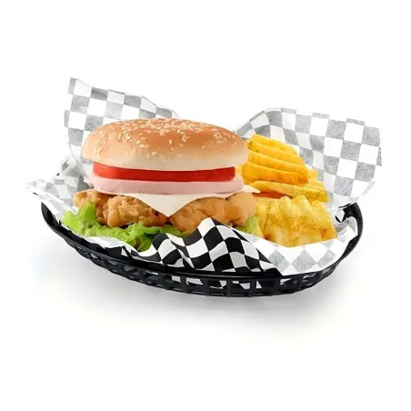 Canasta Plastica Ovalada para Comida Rapida de 9.5 x 6 Pulgadas, Color Negro THUNDER PLBK938K