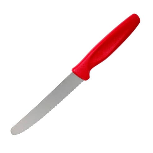 Cuchillo para Carne de Punta Redonda de 10 Centimetros con Puno Rojo WUSTHOF 1225302410