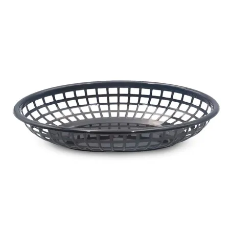 Canasta Plastica Ovalada para Comida Rapida de 9.5 x 6 Pulgadas, Color Negro THUNDER PLBK938K
