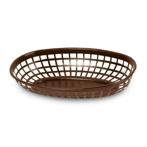 Canasta Plastica Ovalada para Comida Rapida de 9.5 x 6 Pulgadas, Color Cafe THUNDER PLBK938B