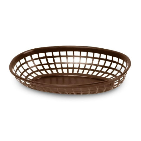 Canasta Plastica Ovalada para Comida Rapida de 9.5 x 6 Pulgadas, Color Cafe THUNDER PLBK938B