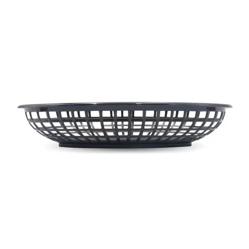 Canasta Plastica Ovalada para Comida Rapida de 9.5 x 6 Pulgadas, Color Negro THUNDER PLBK938K