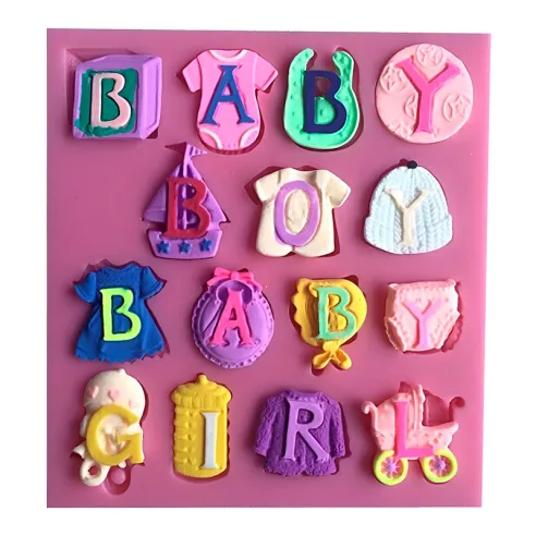 Molde de Silicon para Fondant Mensaje de Baby Boy y Baby Girl MASTER CHEF 0760295