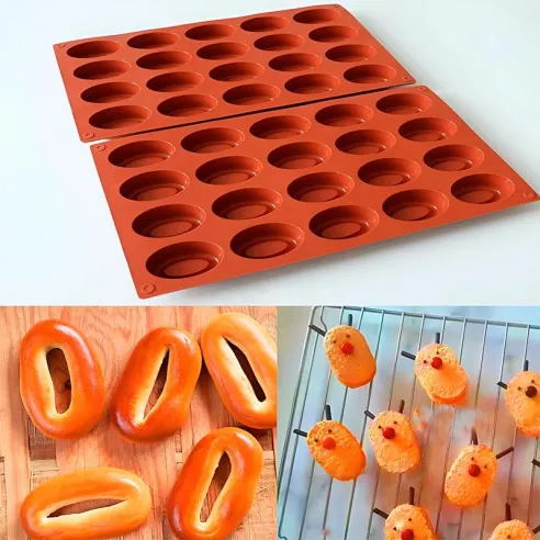 Molde de Silicon para Gelatinas Ovaladas, 20 Cavidades MASTER CHEF 0760725