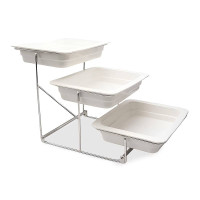 Exhibidor de 3 Niveles de Aluminio con Bandejas de Ceramica TIPS YPJ01-16