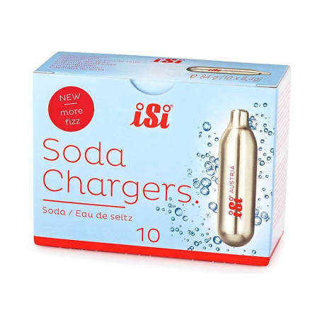 Cilindro Cargador de Gas CO2 para Botellas de Sodamaker, Paquete de 10 Unidades ISI 0004