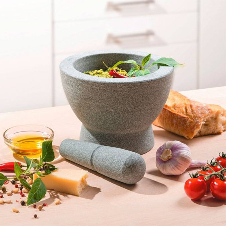 Mortero de Granito CRUNCHY 17 cm - Reversible y Profesional GEFU 35320