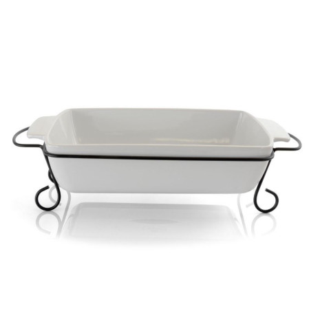 Plato Rectangular de Ceramica con Base de Alambre 11.6 Pulgadas GIBSON 124391.02