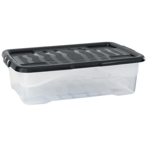 Caja Translucida para Almacenamiento de Multiusos de 30 Litros STRATA XW201-CLR/BLK-EX