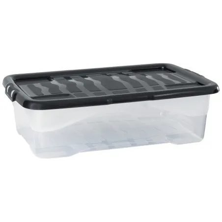 Caja Translucida para Almacenamiento de Multiusos de 30 Litros STRATA XW201-CLR/BLK-EX
