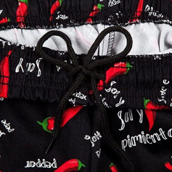 Pantalon para Chef, Diseno de Chiles, Talla M, Color Negro y Rojo CHECKEDOUT 820217-M
