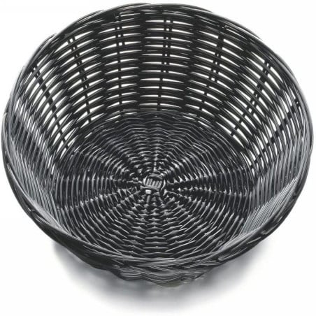 Panera Redonda de Ratan de 8.5 x 2.25 Pulgadas, Color Negro TABLECRAFT 2475