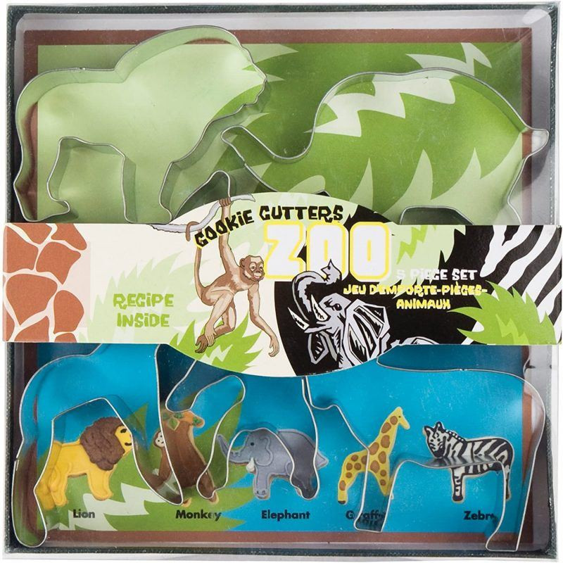 Cortadores de Galletas de Zoologico, Set de 5 Piezas FOX RUN BRANDS 36008