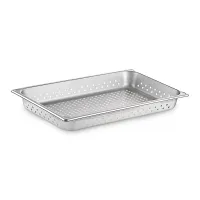 Bandeja de Acero Inoxidable Perforada Full x 2-1/2 Pulgadas MASTER CHEF FP2