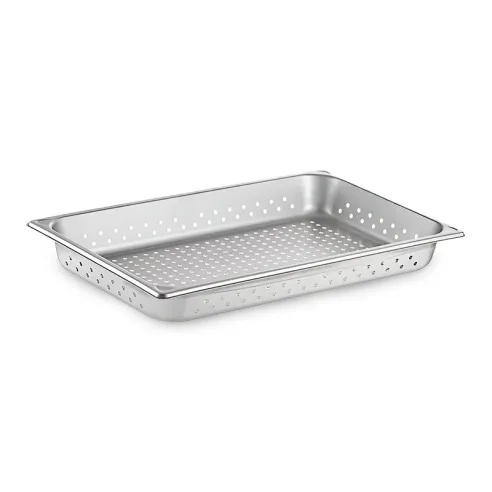 Bandeja de Acero Inoxidable Perforada Full x 2-1/2 Pulgadas MASTER CHEF FP2