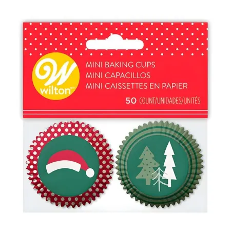 Capsulas Mini para Cupcakes de Arbol Navideno y Gorro Santa Claus, Paquete de 50 Unidades WILTON 191011214