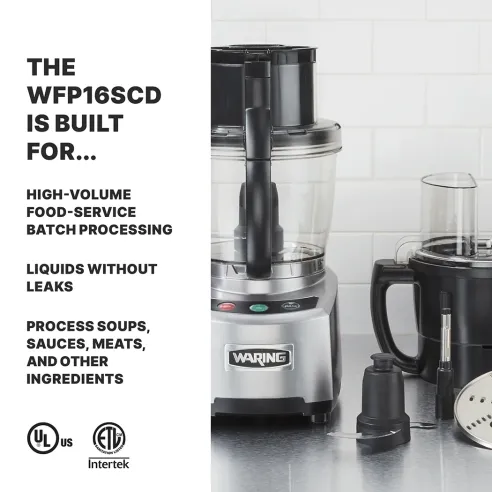 Procesador para alimentos 4 cuartos alimentacion continua 110V WARING WFP16SCD