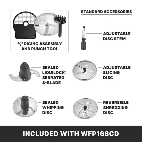 Procesador para alimentos 4 cuartos alimentacion continua 110V WARING WFP16SCD