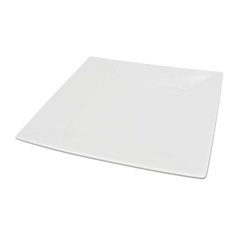 Plato Cuadrado de Ceramica de Borde Ancho de 22 Centimetros TIPS CT809