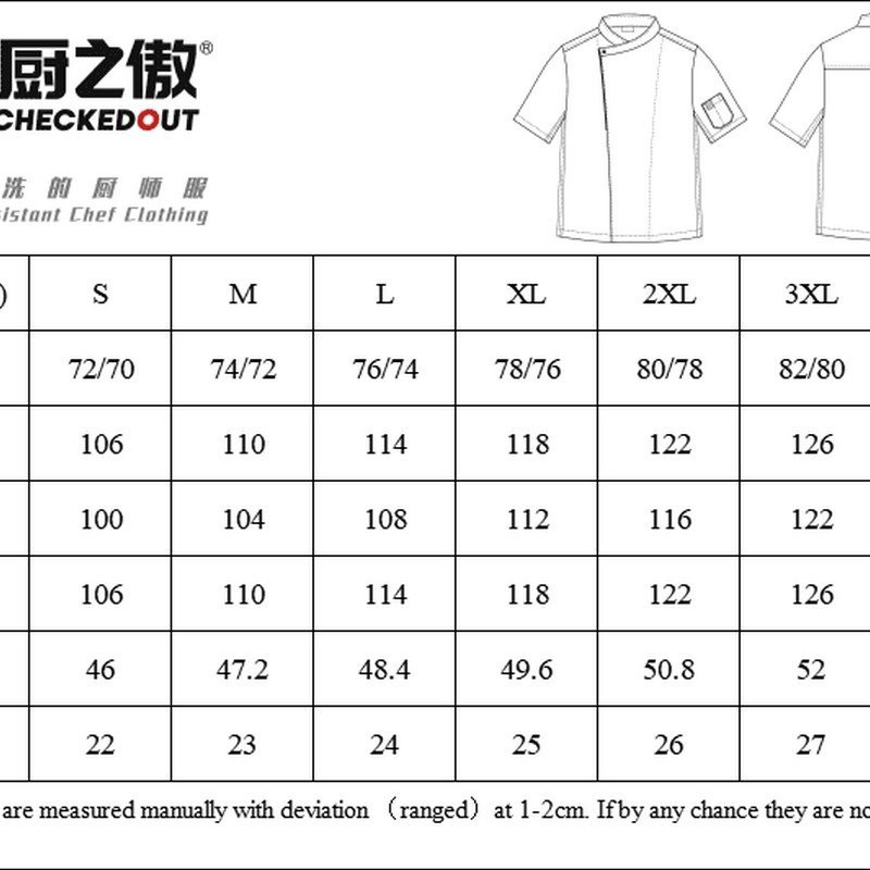 Gabacha Filipina Profesional Manga Corta 3XL para Hoteleria CHECKEDOUT CU110D0201E-3XL