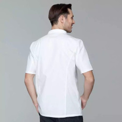 Gabacha Filipina Blanca Manga Corta Cuello Cruzado De Doble Botonera Talla L CHECKEDOUT CU102D0200A-L 2