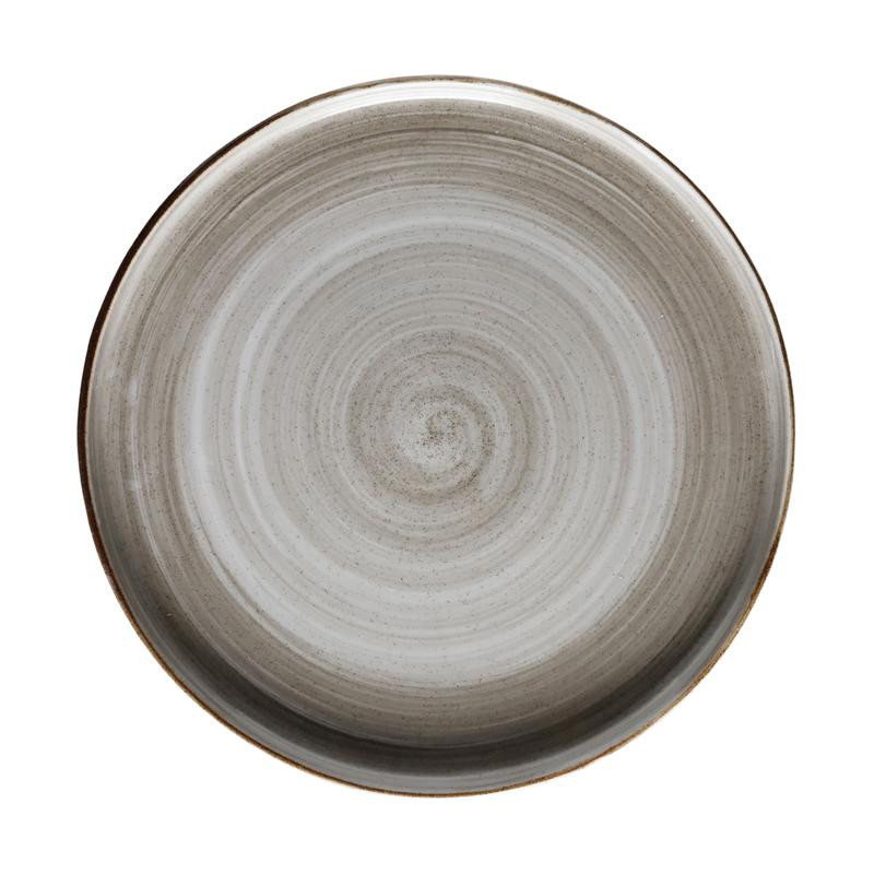 Plato Artisan diseno rustico con estilo espiral gris 27.9 cm CORONA PA1607992812