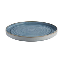 Plato Artisan estilo rustico con acabado espiral azul 27.9 cm CORONA PA1604992812