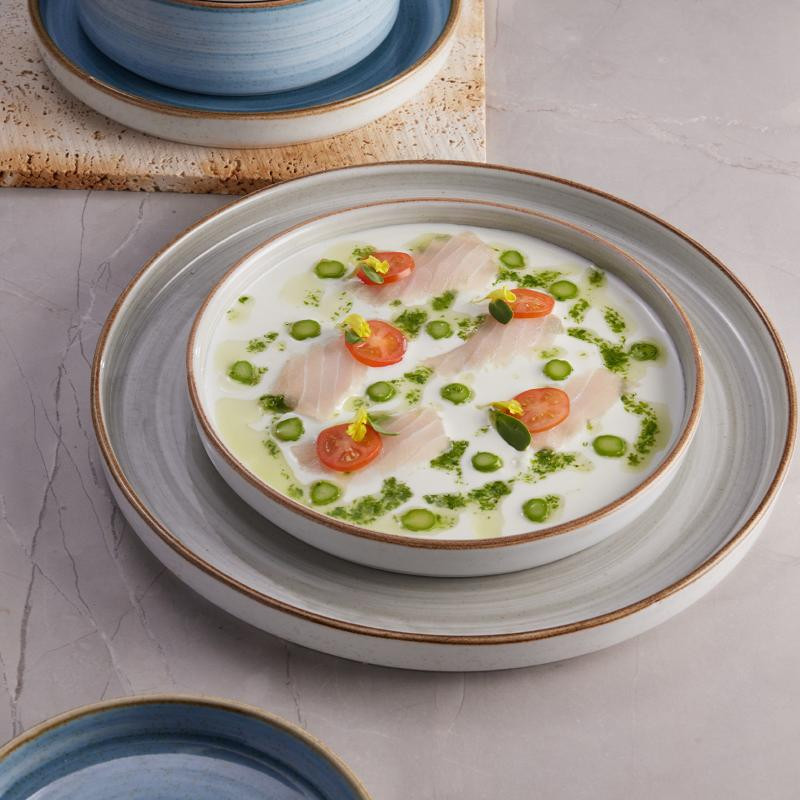 Plato Artisan estilo rustico Elegante color gris espiral 20.4 cm CORONA PA1607992012