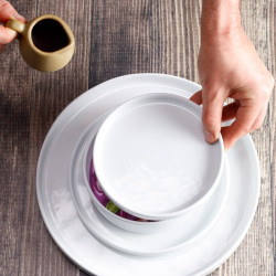 Plato plano estilo rustico de alta gama blanco 15.7 cm CORONA PA1101991512 2