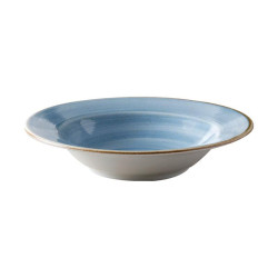 Plato Artisan hondo estilo moderno azul borde dorado 551 ML CORONA PA1604903712