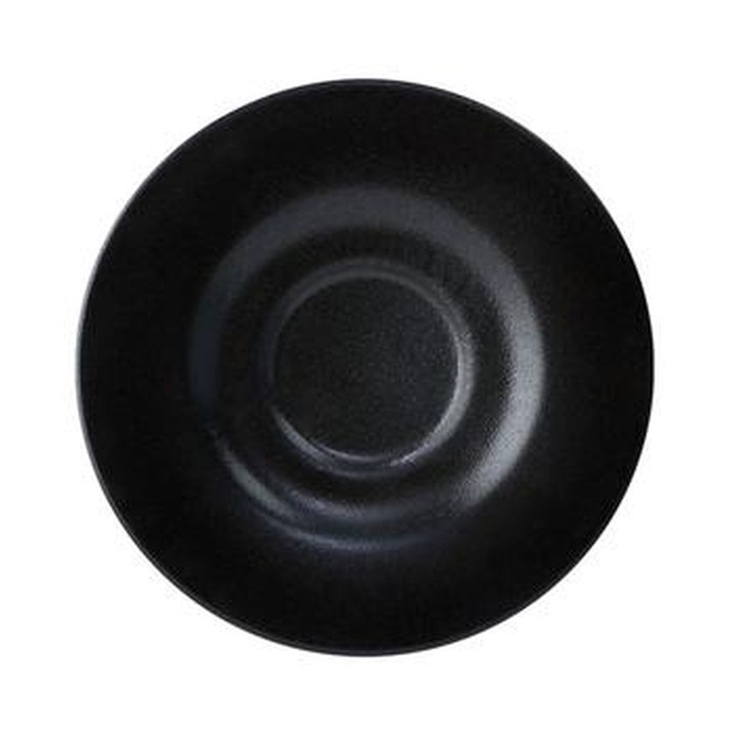 Plato Pluto reactivo negro para cafe estilo sofisticado y moderno 16 cm CORONA PP1941900324