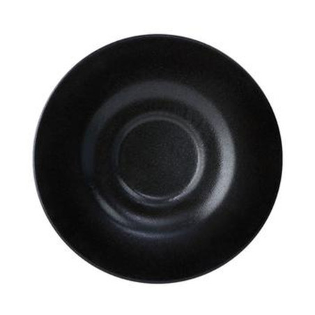 Plato Pluto reactivo negro para cafe estilo sofisticado y moderno 16 cm CORONA PP1941900324