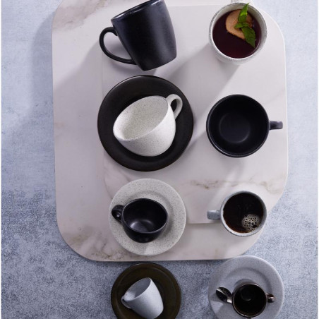 Plato Orion reactivo gris para cafe estilo sofisticado y moderno de 16 cm CORONA PP1940900324