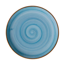 Plato plano Coupe Artisan azul acabado de lujo 28.4 cm CORONA PA1604712812