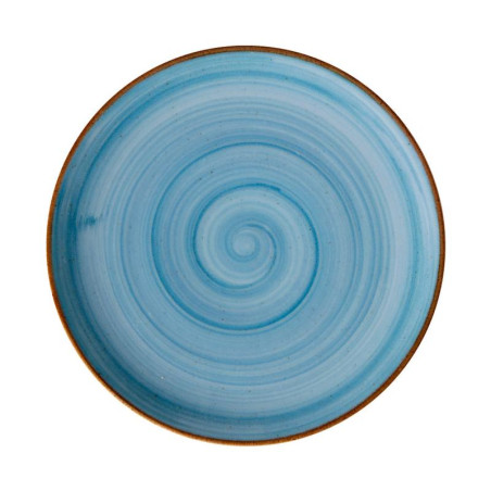Plato plano Coupe Artisan azul acabado de lujo 23.6 cm CORONA PA1604712324