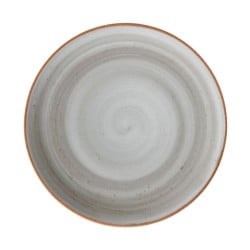 Plato plano Coupe Artisan gris acabado de lujo 23.6 cm CORONA PA1607712324