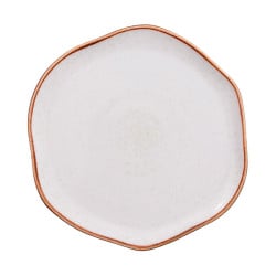 Plato ancestral Artisan Beige borde dorado diseno sofisticado 21.7 cm CORONA PA1605892012