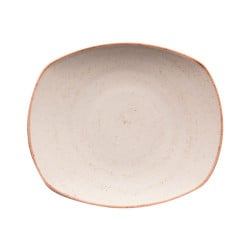 Plato pando Artisan beige borde dorado 29.6 cm CORONA PP1605722912