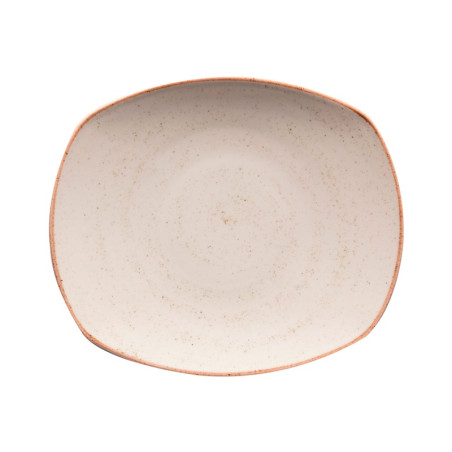Plato pando Artisan beige borde dorado 29.6 cm CORONA PP1605722912