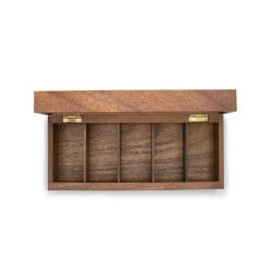 Caja de Madera para Sobres de Te de 14.75 x 4.37 x 3.75 Pulgadas IRONWOOD 28227