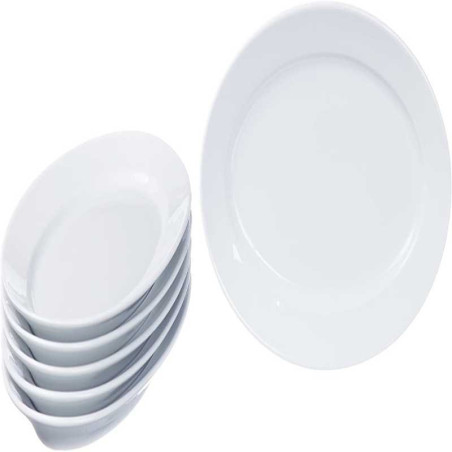 Plato Ovalado de Color Blanco de 10 x 7 Pulgadas MASTER CHEF B015