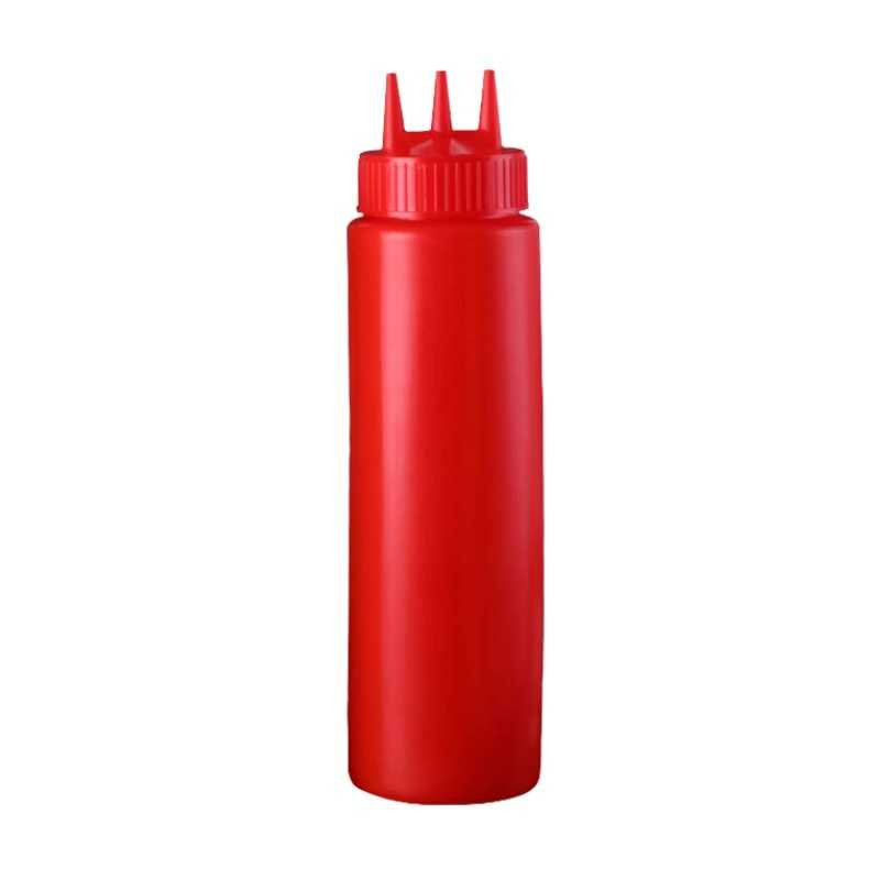Botella Roja con Boquilla Triple para Salsas de 12 Onzas MASTER CHEF 1041-3R
