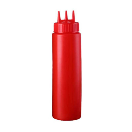 Botella Roja con Boquilla Triple para Salsas de 12 Onzas MASTER CHEF 1041-3R