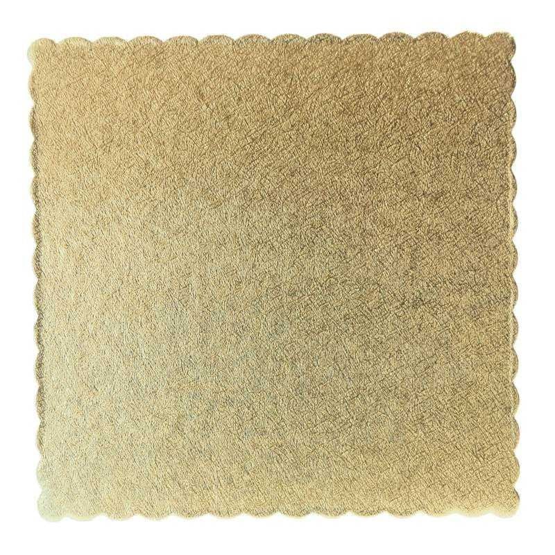 Base de Carton Cuadrado Ondulado de 20 Centimetros de Color Dorado, Paquete de 5 Unidades TIPS DGD040G