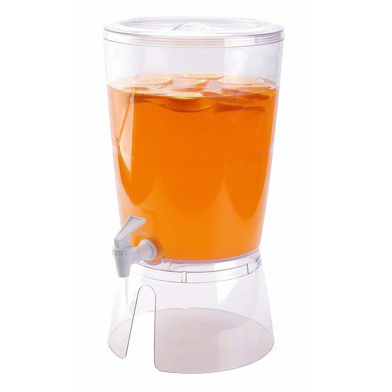 Dispensador Redondo de Bebidas de Plastico con Base de 8 Litros TIPS E-127