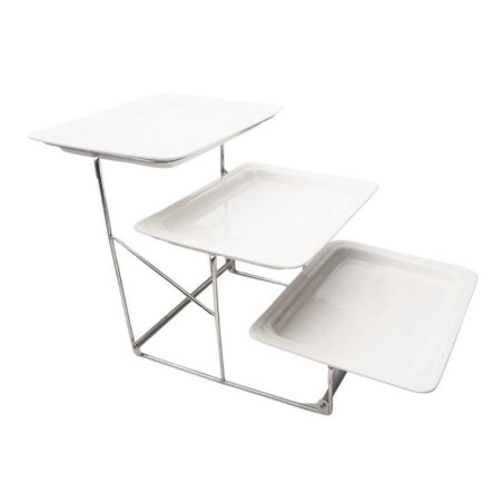Exhibidor de 3 Niveles y Bandejas de Ceramica TIPS YPJ01-15