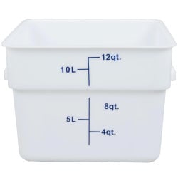 Contenedor Cuadrado de Polipropileno de 12 Cuartos, Color Blanco THUNDER PLSFT012PP